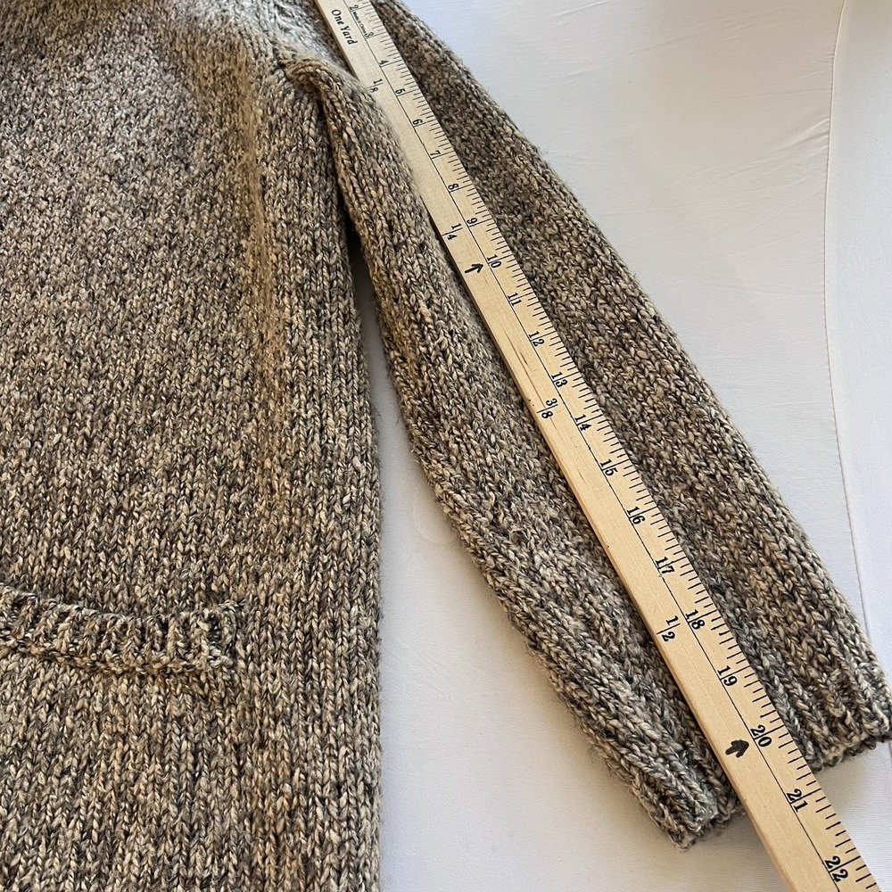 J JILL Chunky Soft Cozy Oversized Long Fur Collar Sweater Cardigan MEDIUM Petite - Picture 8 of 12
